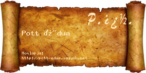Pott Édua névjegykártya